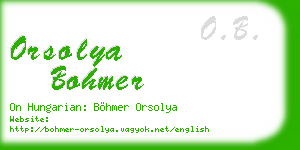 orsolya bohmer business card