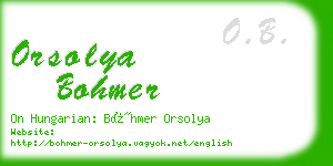 orsolya bohmer business card